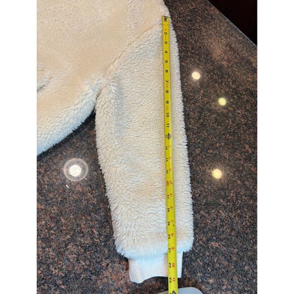 Cuddl Duds Cream Sherpa Oversized Bomber Jacket Size M - Picture 8 of 9